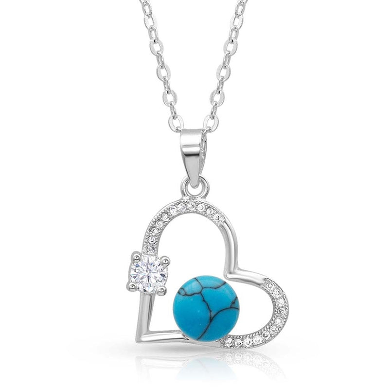 Montana Silversmiths Open Heart Turquoise Pearl Necklace
