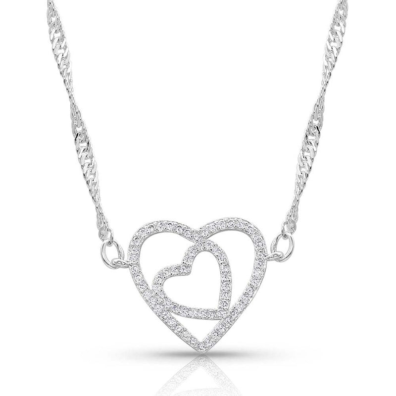 Montana Silversmiths Double Open Heart Split Necklace