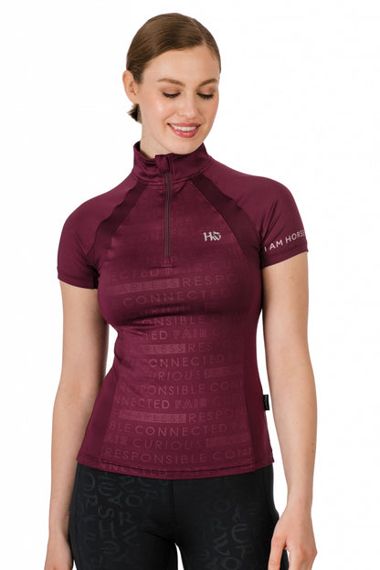 Horseware Ladies Aveen Half Zip Technical Short Sleeve Top