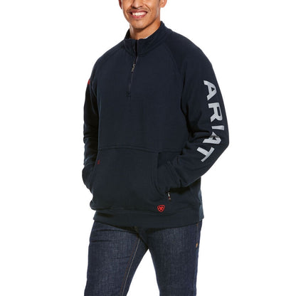 Ariat Mens FR Primo Fleece Logo 1/4 Zip Sweater