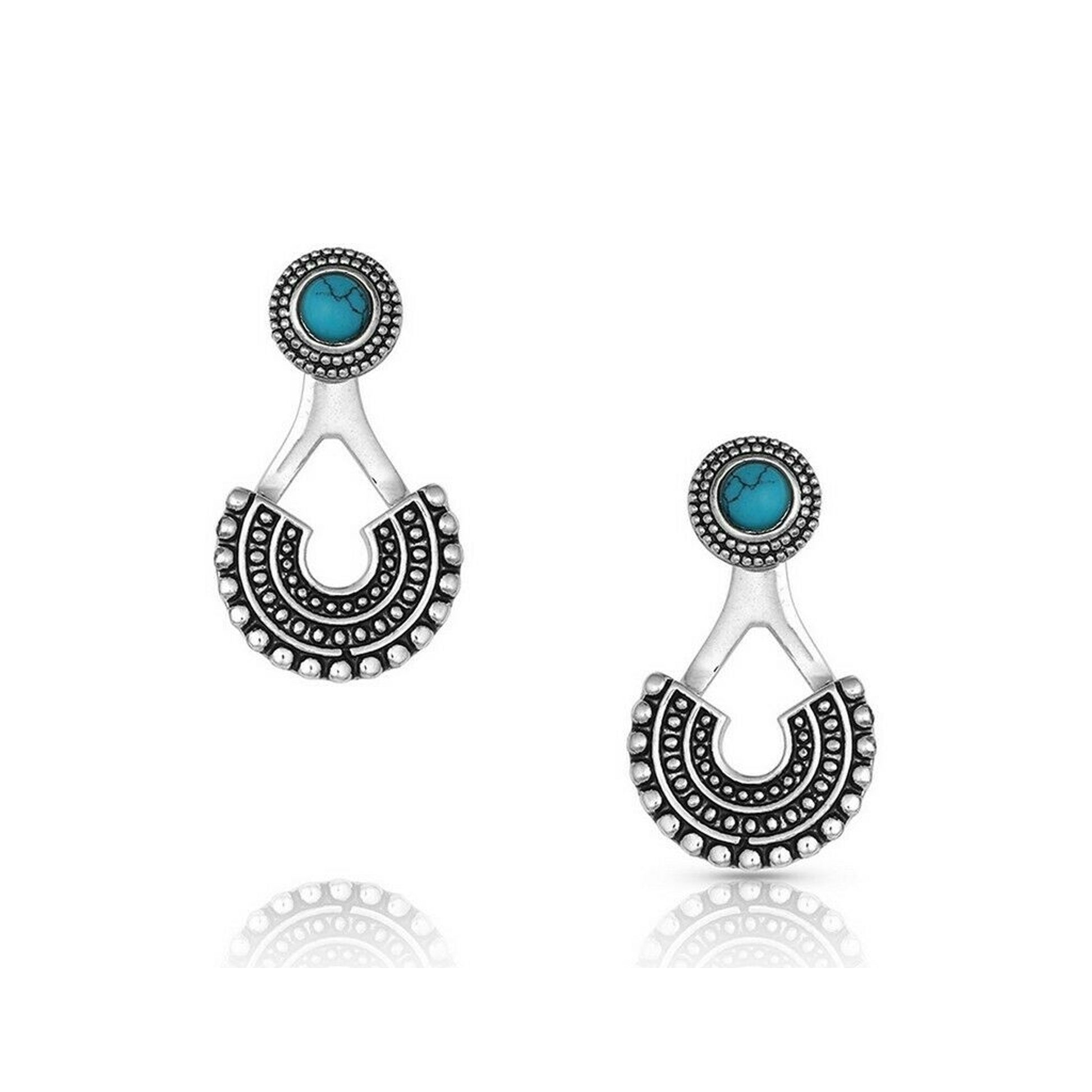 Montana Silversmiths Front-Back Turquoise StoneEarrings