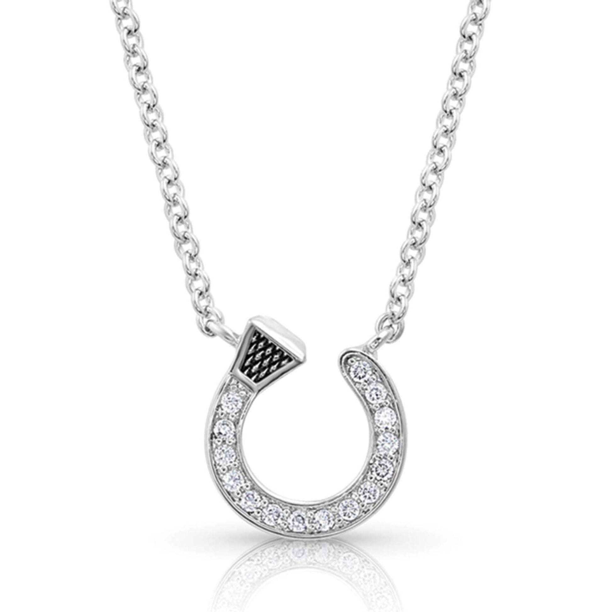 Montana Silversmiths Starlight Horseshoe Bling Nail Necklace