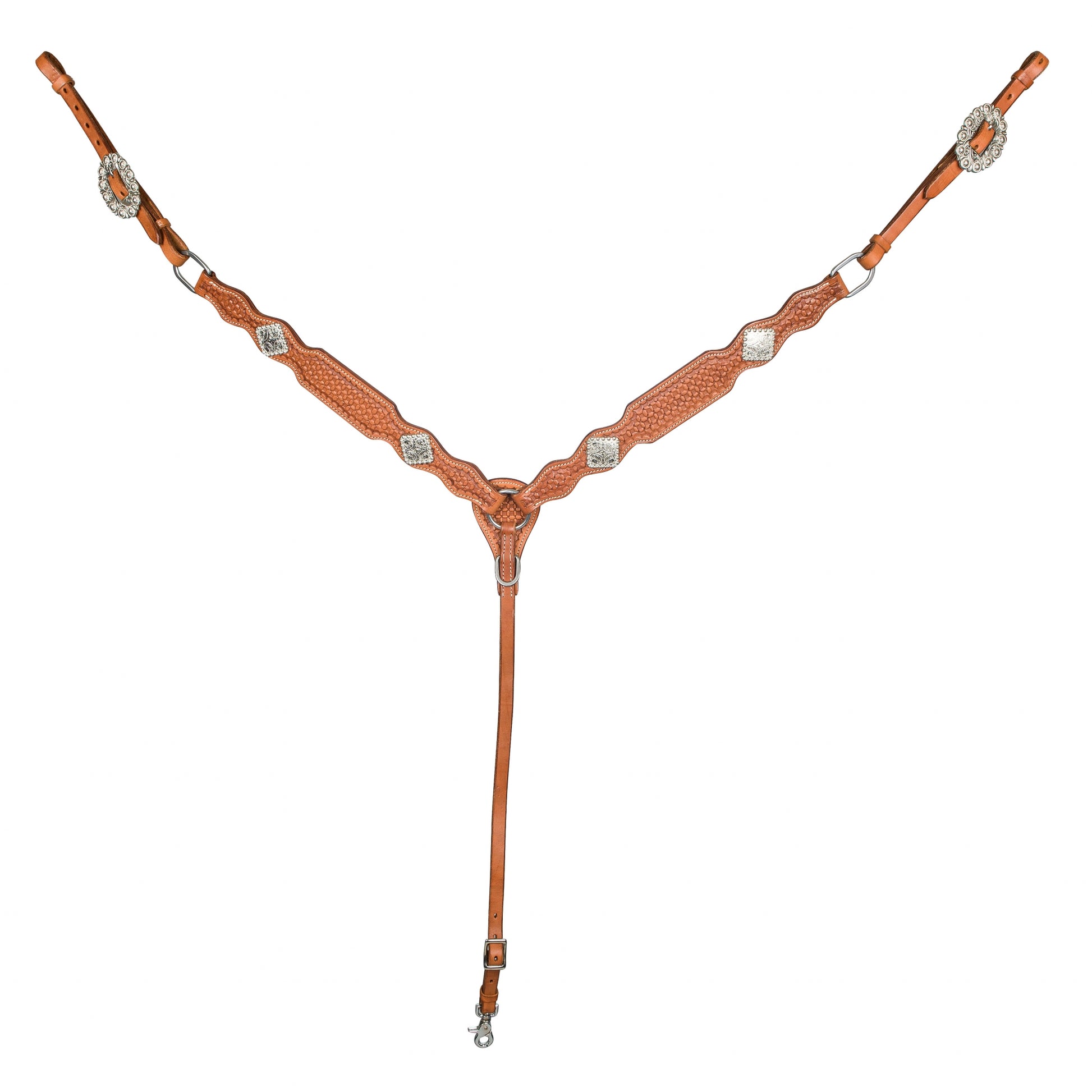 Tabelo Basket Tooled Scalloped Breast Collar