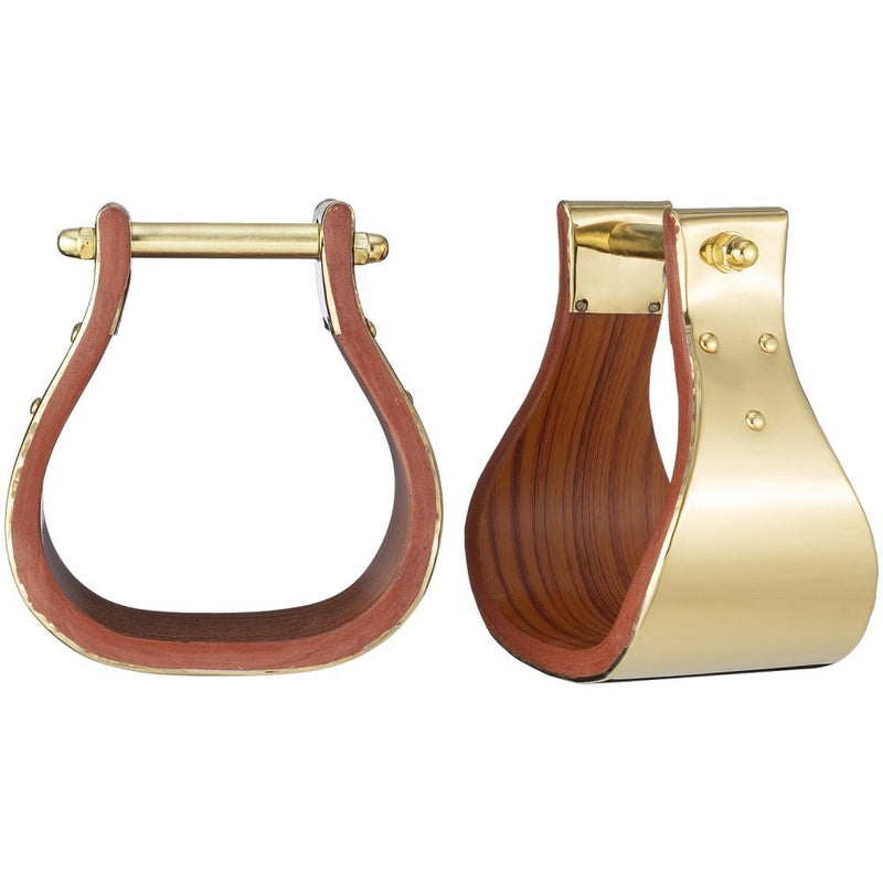 Tough1 Polished Brass Wood Stirrups