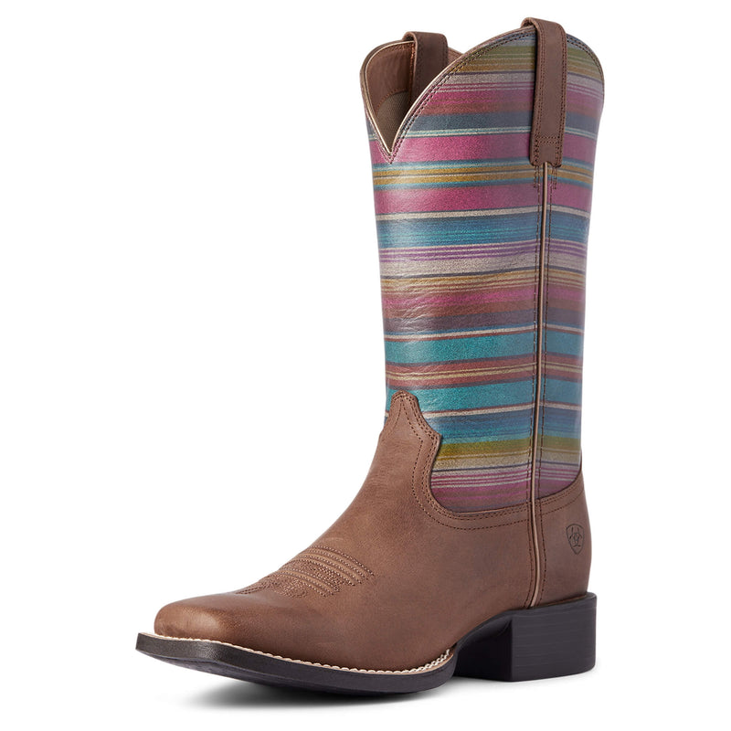 Ariat Ladies Round Up Wide Square Toe Western Boots