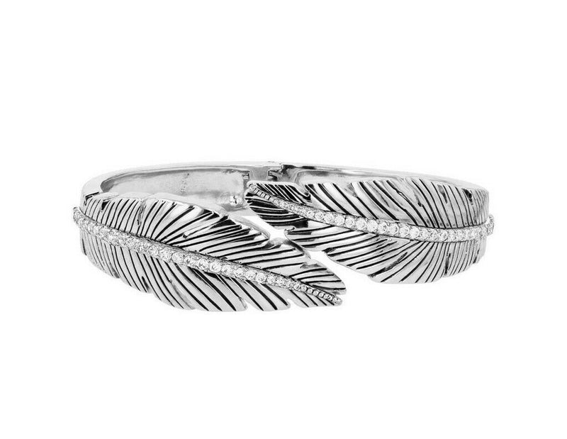 Montana Silversmiths Wrapped Within Crystal Feather Bracelet