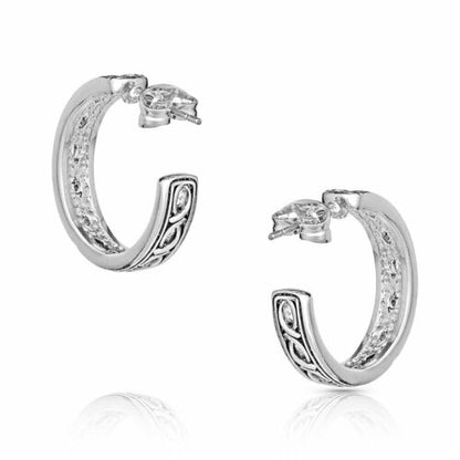 Montana Silversmiths Barbed Wire Hoop Earrings