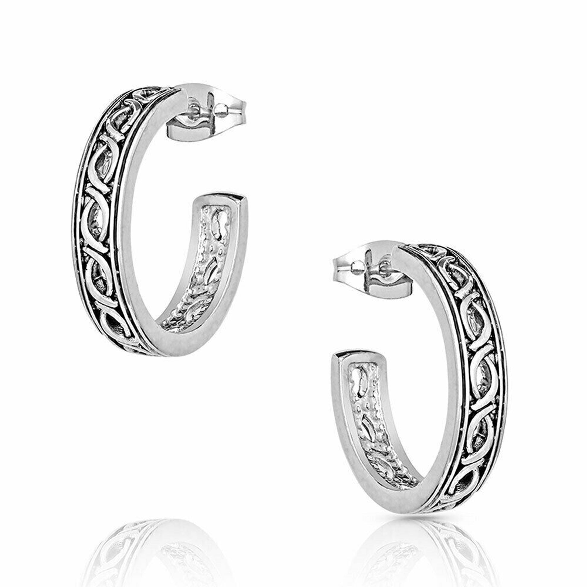 Montana Silversmiths Barbed Wire Hoop Earrings