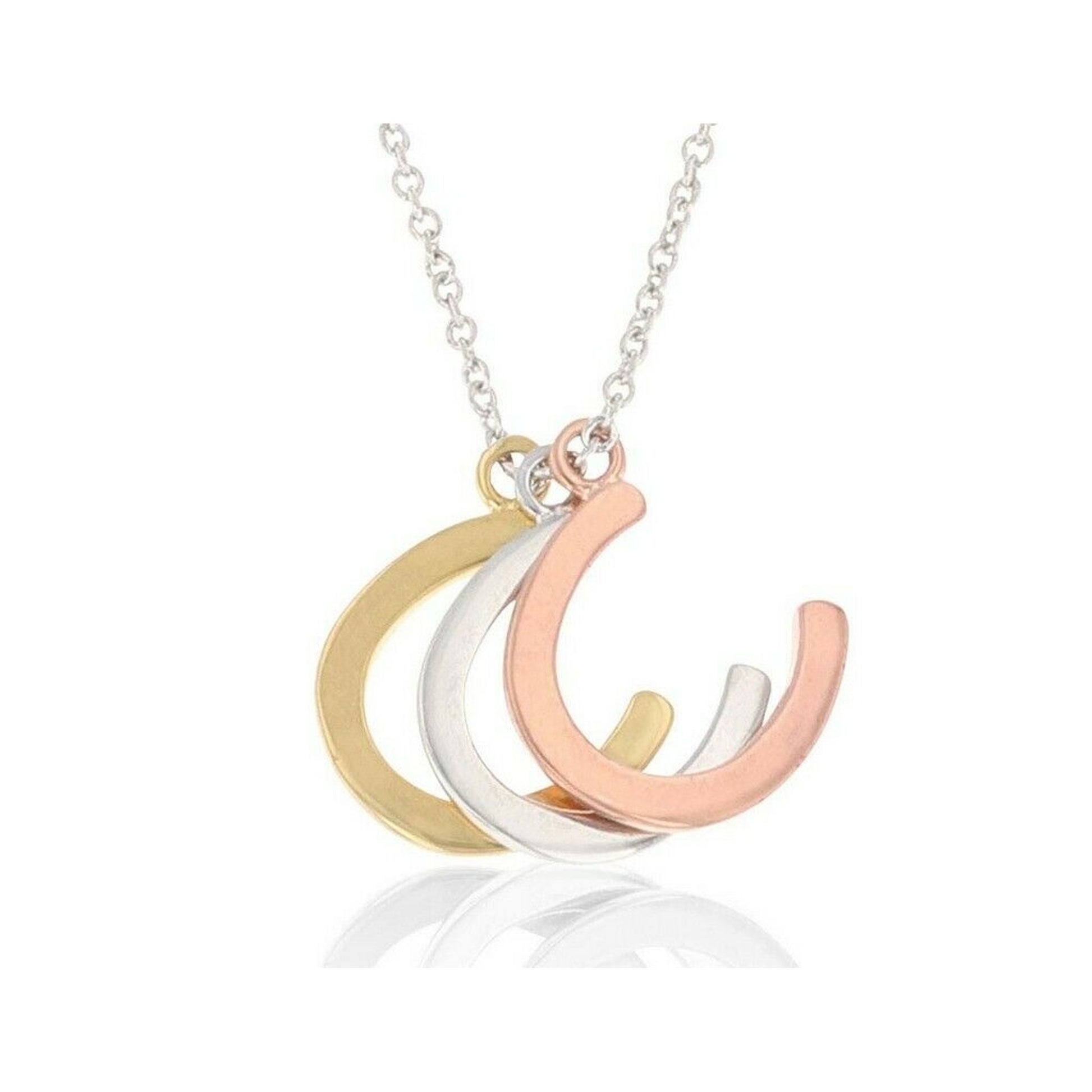 Montana Silversmiths Trio Horseshoe Shadow Charm Necklace