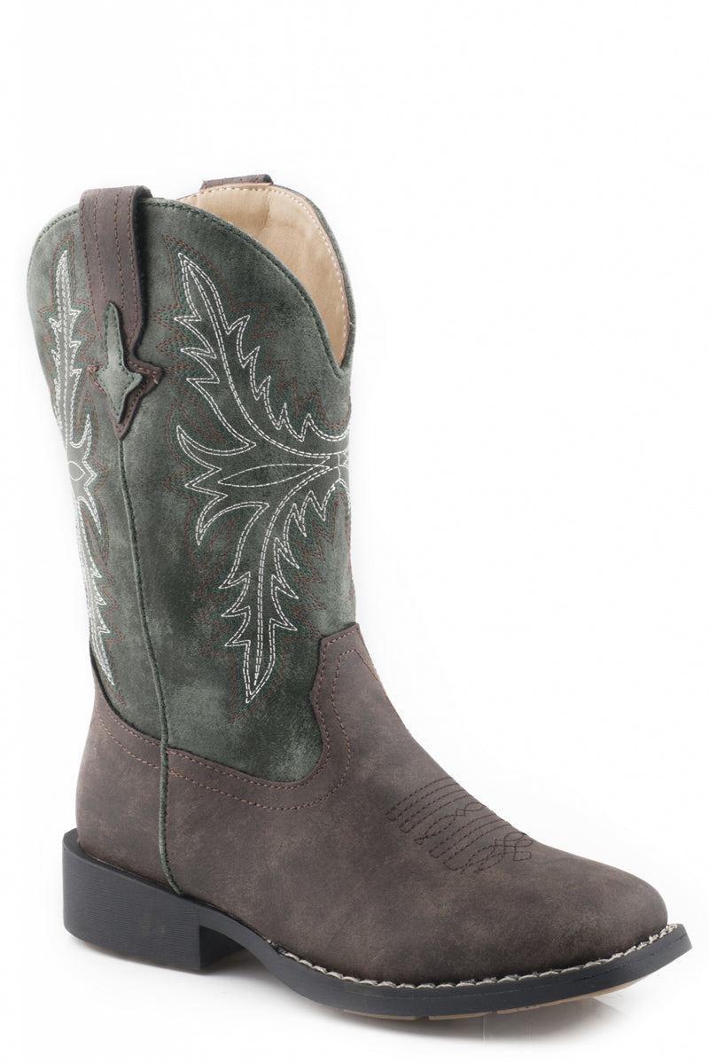 Roper Kids Vintage Brown/Green Boots