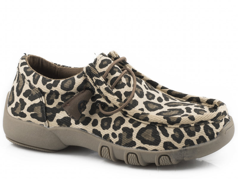Roper Kids Tan Leopard Canvas Chukkas