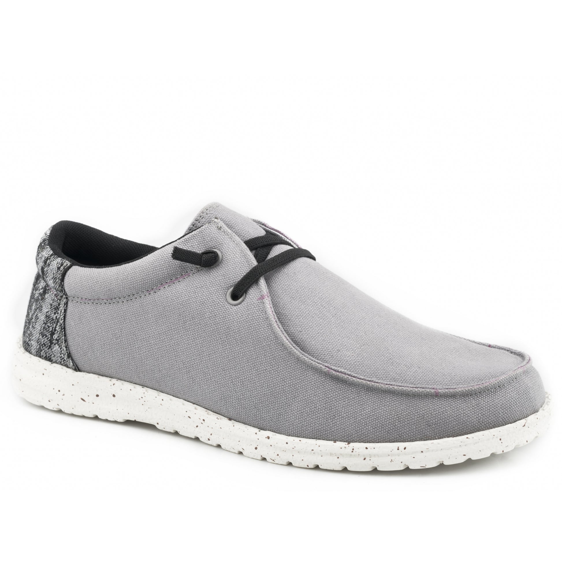 Roper Kids Grey Canvas With Multi Colored Heel Chukkas