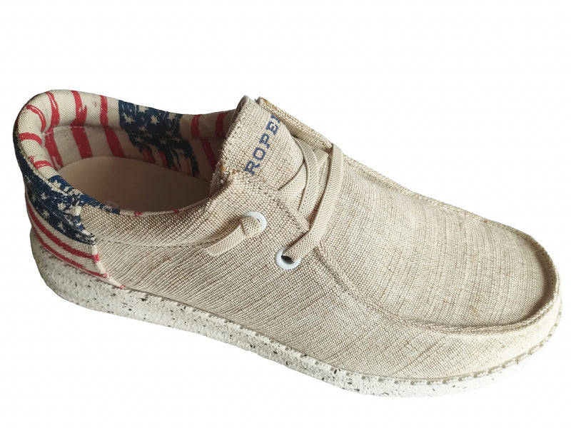 Roper Mens Canvas Flag Heel Two-Eye Chukka Shoes