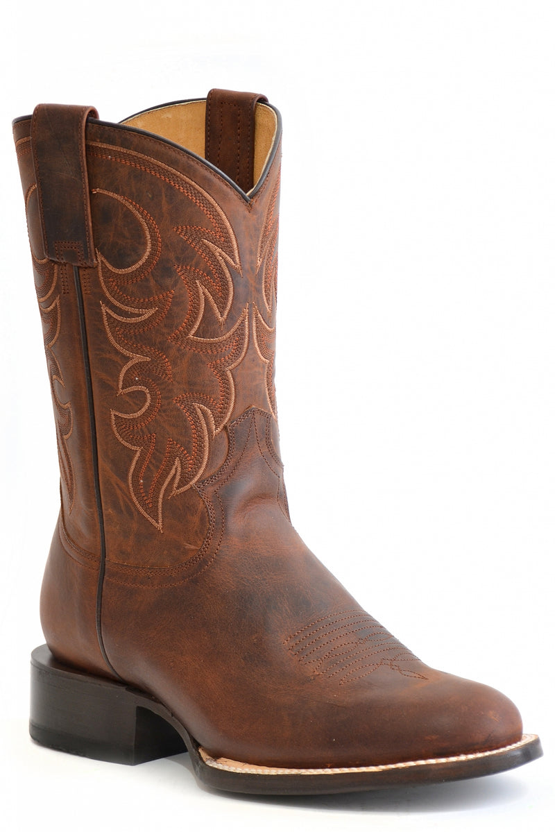 Roper Mens Round Toe Cowboy 11" Shaft Leather Boots