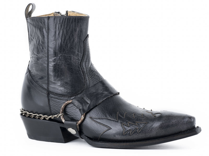 Roper Mens Brush Harness Chain Leather Boots