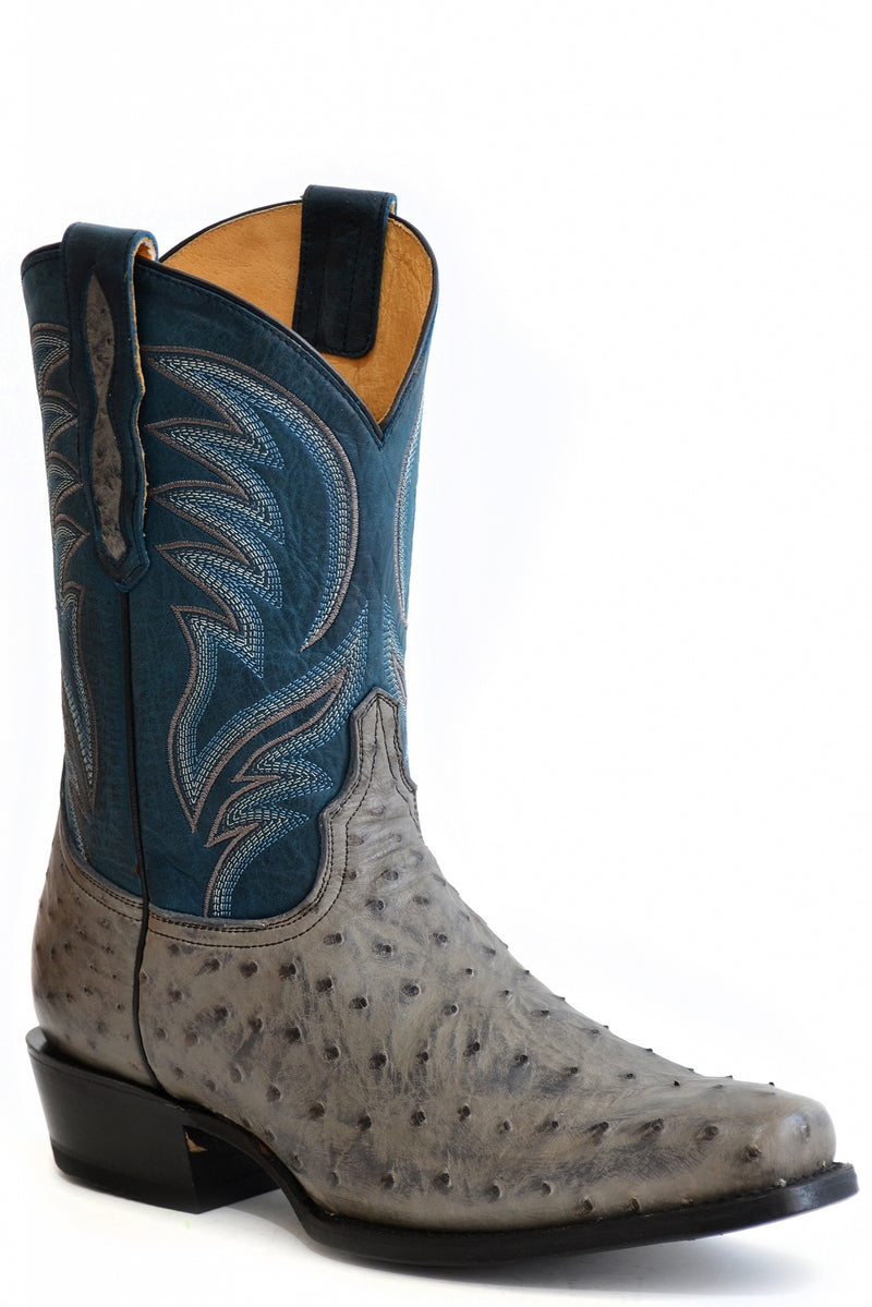Roper Mens Ostrich Full Quill Vamp 11" Shaft Western Boots