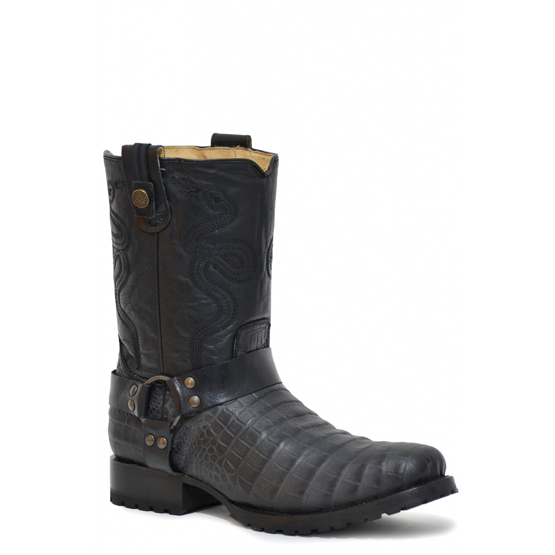 Roper Mens Conceal Carry Harness Embossed Caiman Snake Embroidery Boots