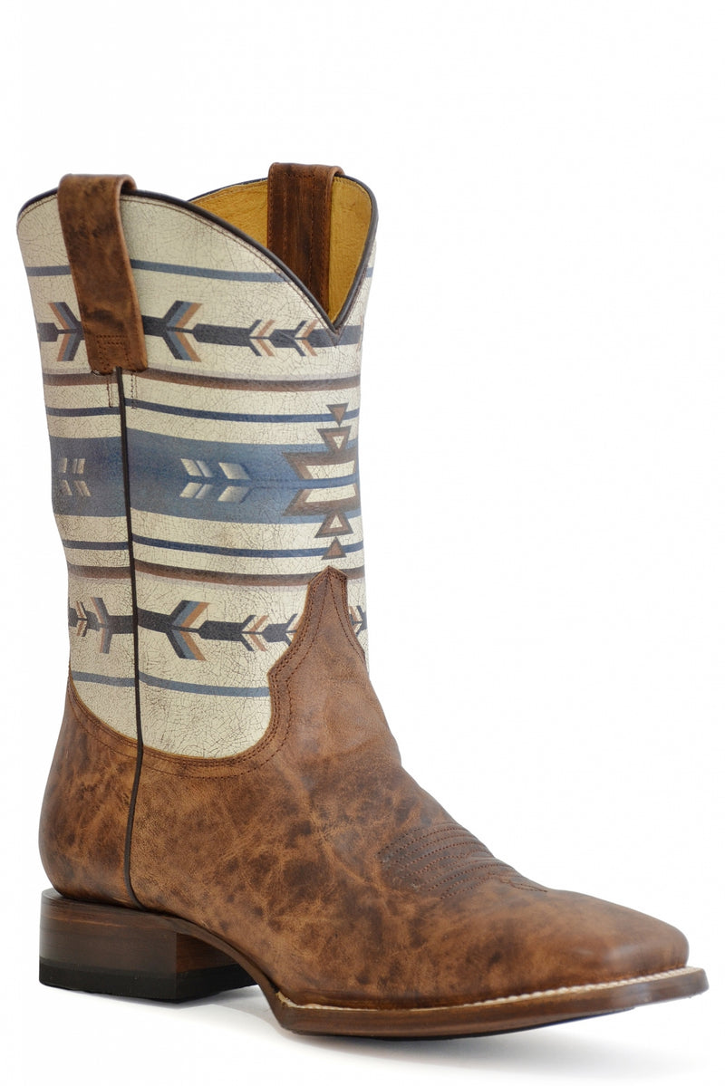 Roper Mens Printed Native Design 11" Shaft Leather Boots
