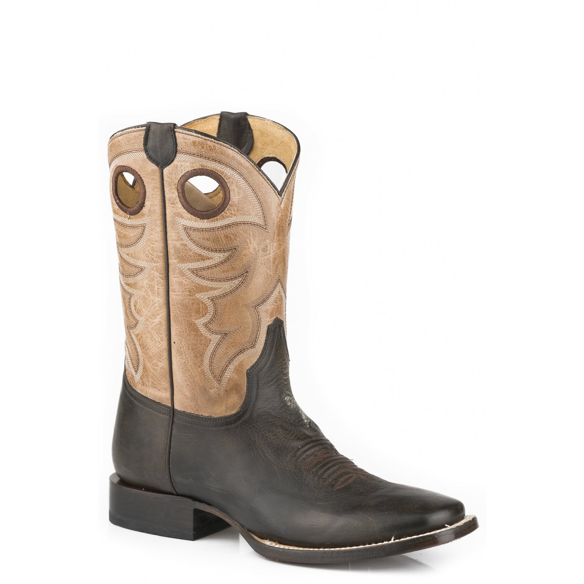 Roper Mens Square Toe 11" Shaft with Pull Holes Leather Boots