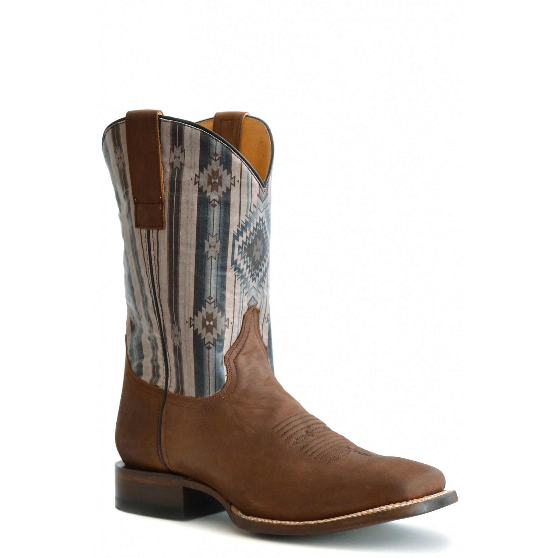Roper Mens Square Toe Printed Native Design 11" Shaft Leather Boots