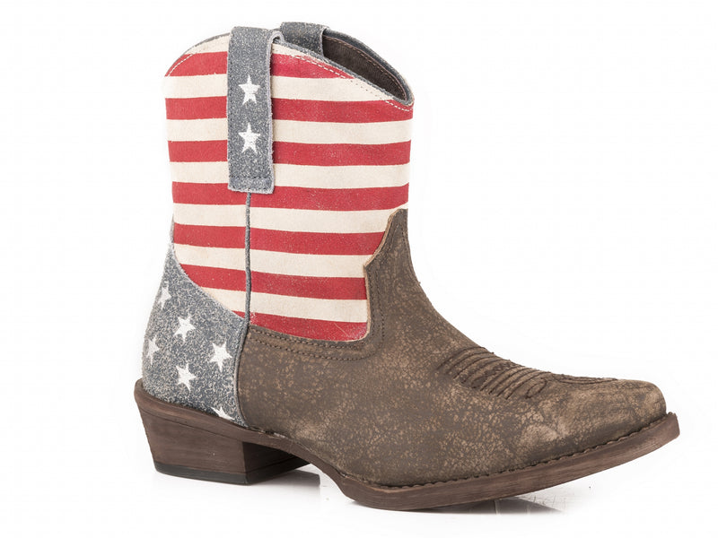 Roper Ladies Flag Design Snip Toe Boots
