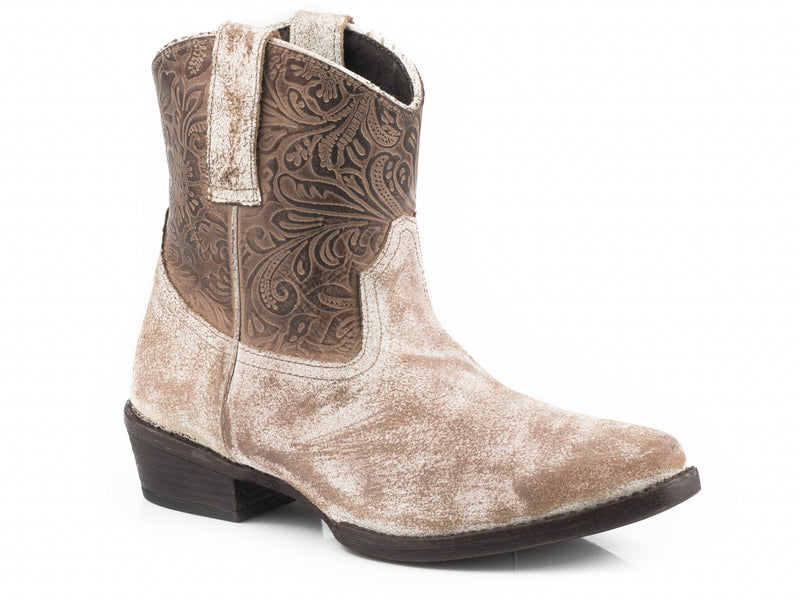 Roper Ladies Embossed Leather Shaft Snip Toe Boots