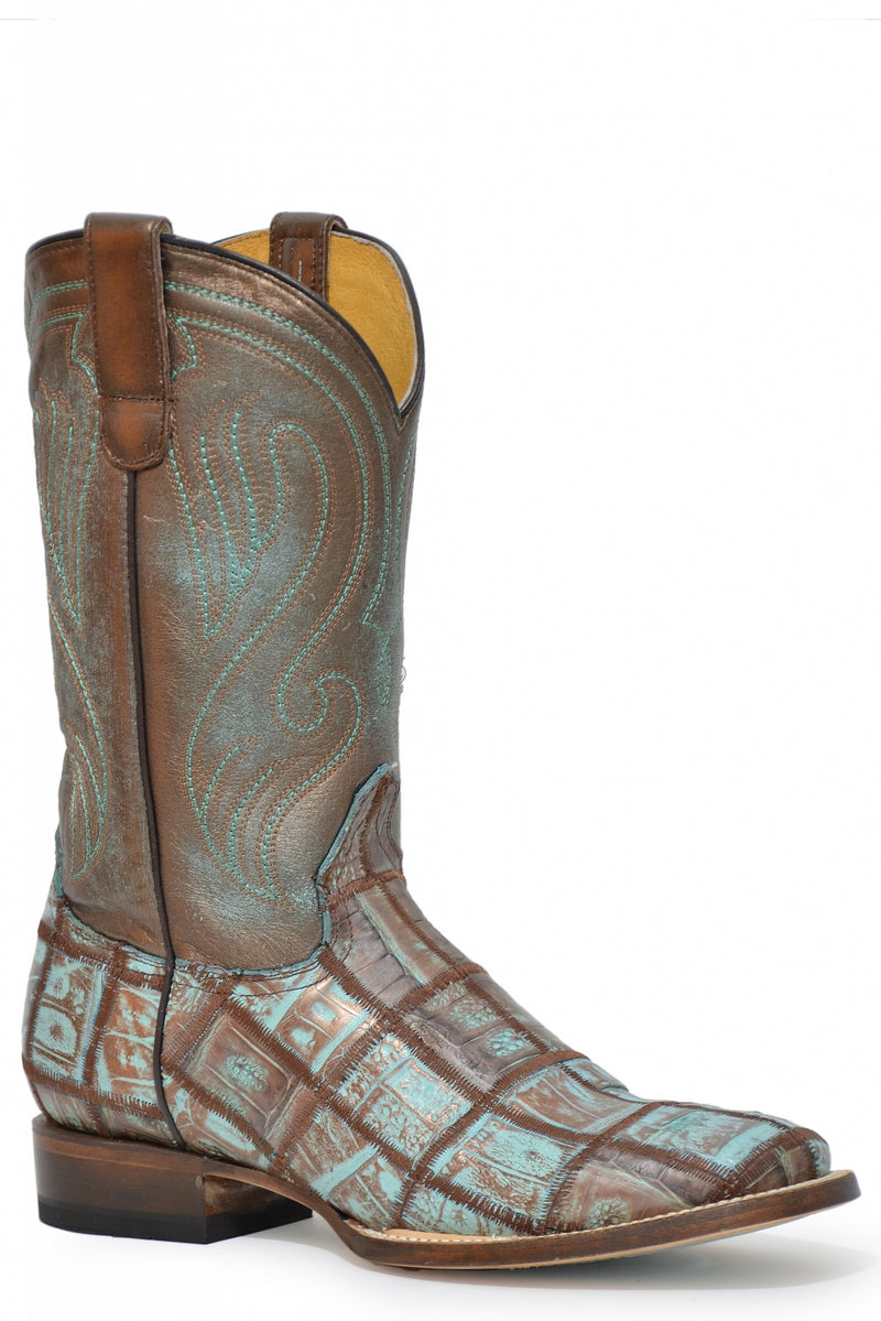 Roper Ladies Caiman Check Square Toe Boots