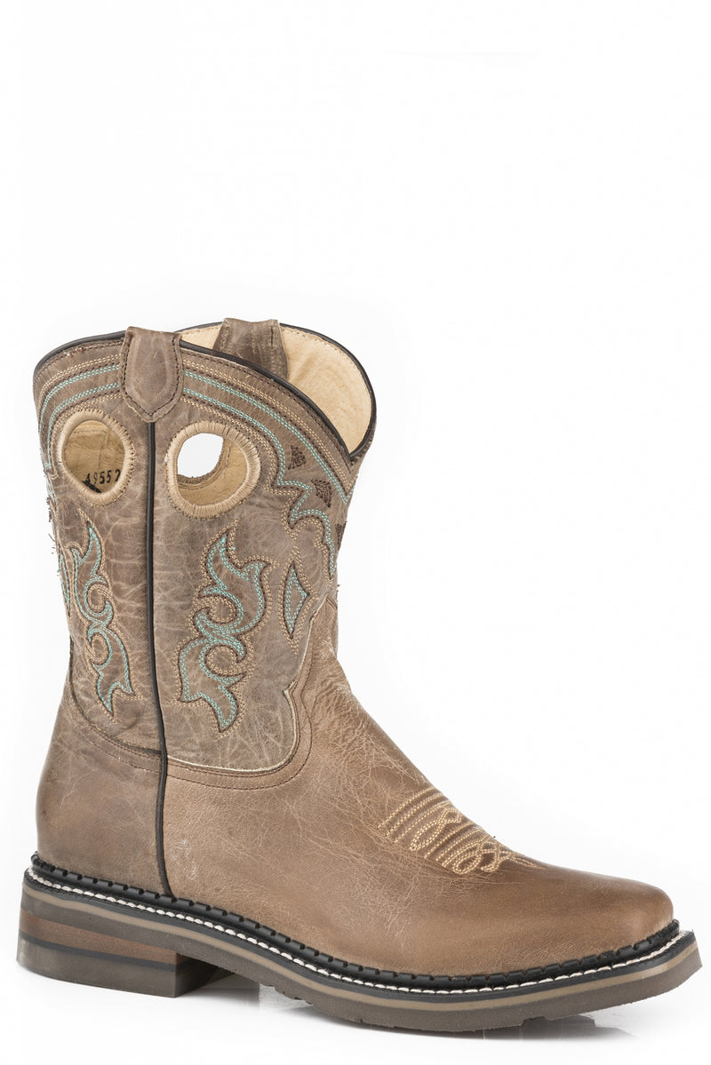 Roper Ladies Work It Out Short Square Toe GEO PU Outsole Boots