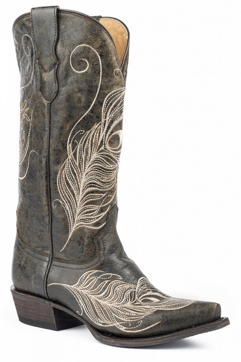 Roper Ladies Feather Snip Toe Cowboy Heel Boots