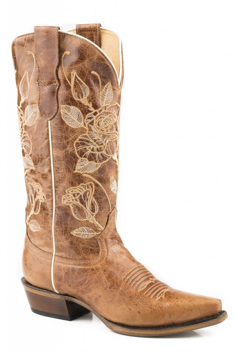 Roper Ladies Desert Rose Snip Toe Cowboy Heel Boots