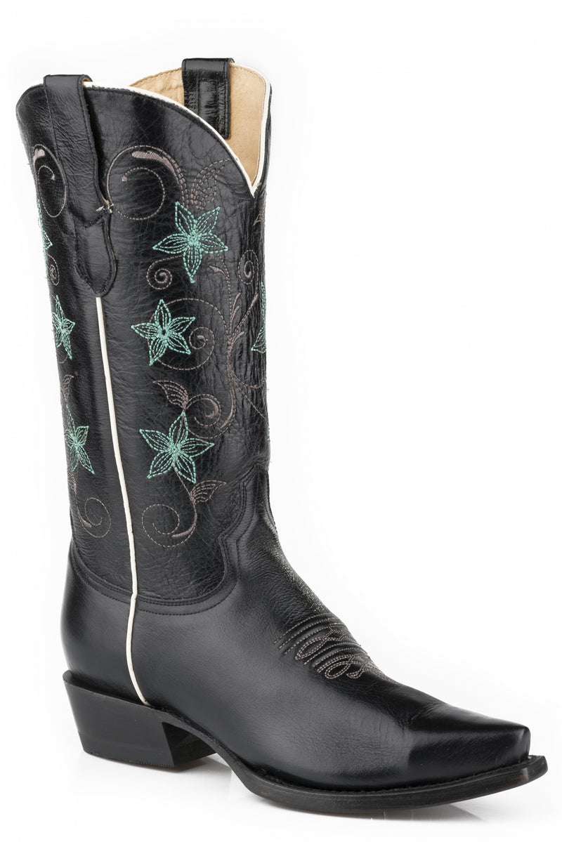 Roper Ladies Floralina Snip Toe Cowboy Heel Boots