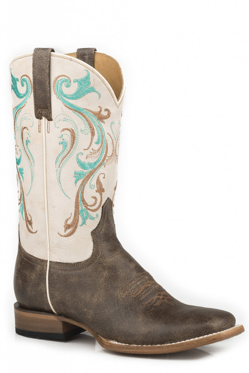 Roper Ladies Carousel Square Toe 11" Shaft Leather Boots