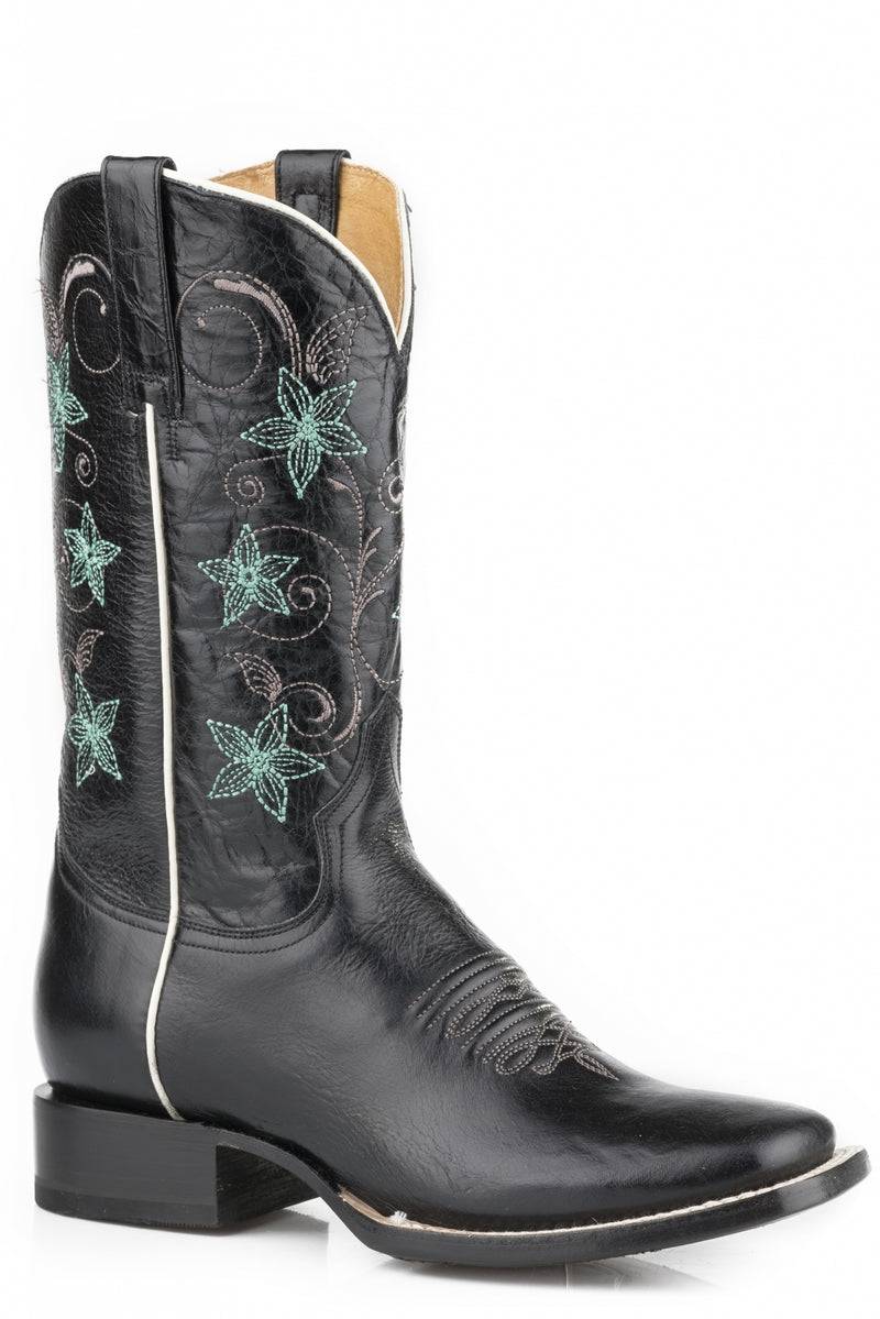Roper Ladies Floralina Square Toe Walking Heel Boots