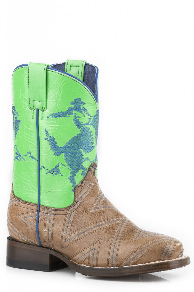 Roper Kids Arlo Jr Square Toe Leather Outsole Boots