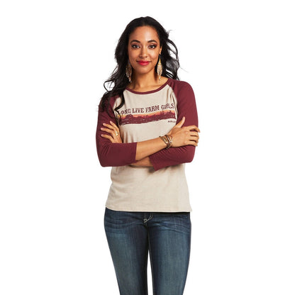 Ariat Ladies REAL Long Live Baseball Tee Shirt