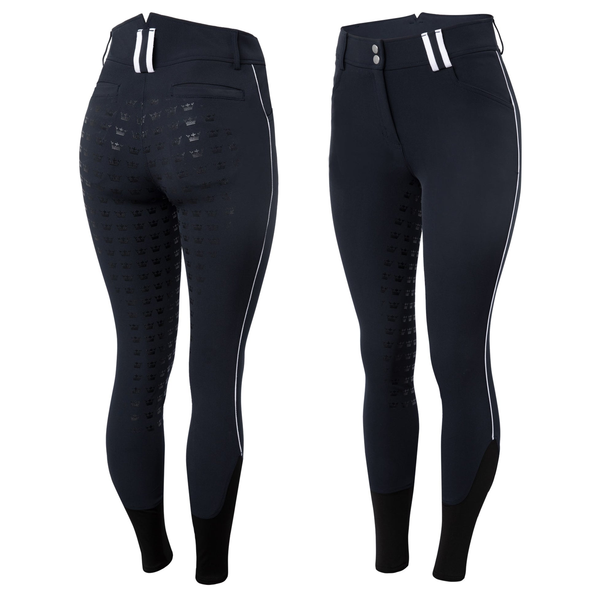 Horze Ladies Rylee High Waist Full Seat Breeches with Silicone Piping