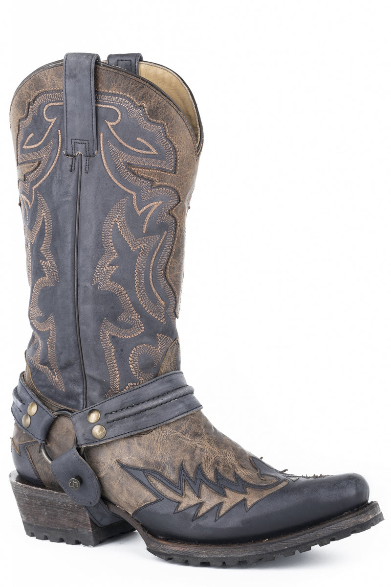 Stetson Mens Outlaw Bad Guy Biker Lug Sole Boots