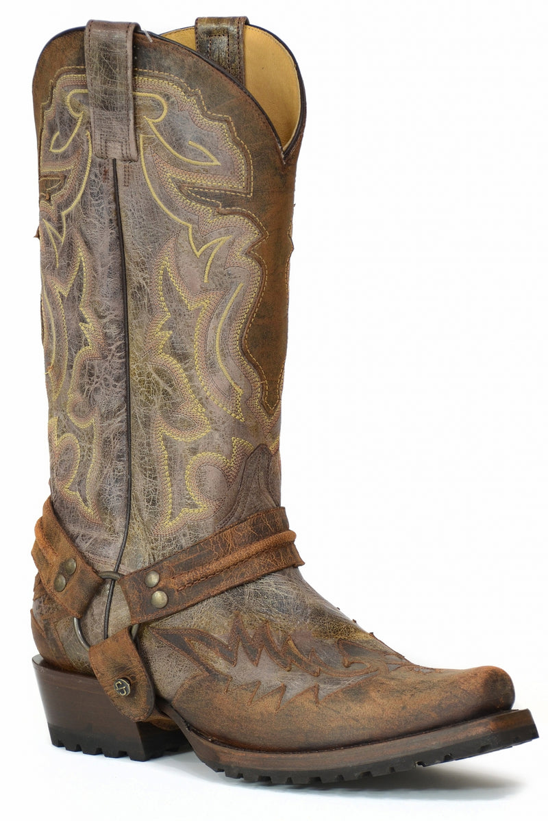 Stetson Mens Outlaw Bad Guy Biker Lug Sole Boots