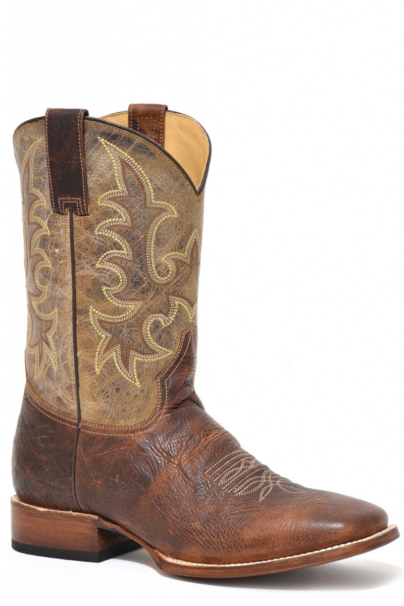 Stetson Mens Obadiah Square Toe Leather Sole Boots