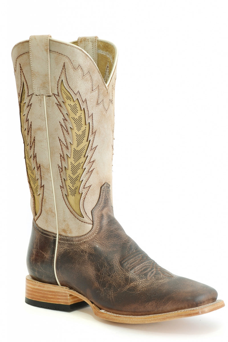 Stetson Mens Airflow Square Toe Leather Sole Boots