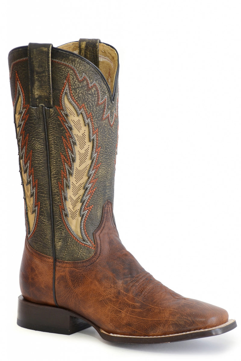 Stetson Mens Airflow Square Toe Leather Sole Boots