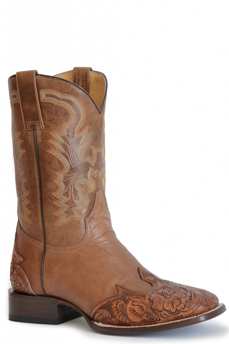 Stetson Mens Diego Square Toe Leather Sole Boots