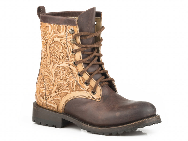 Stetson Ladies Lennon Lace Up Lug Sole Boots