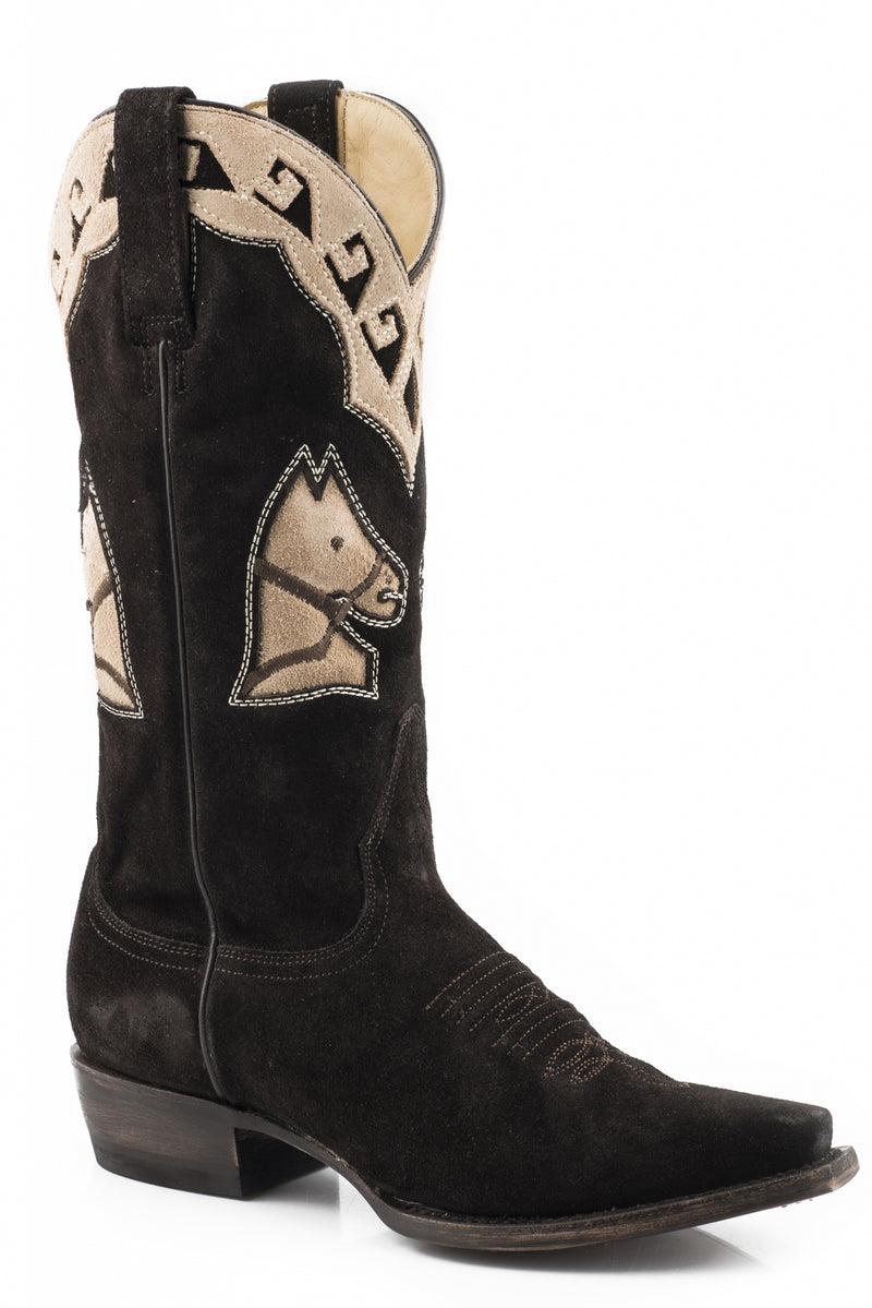 Stetson Ladies Dale Snip Toe 13" Shaft Leather Sole Boots