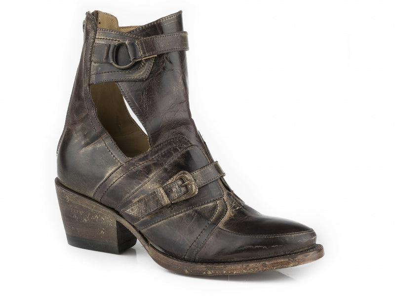 Stetson Ladies Fay Western Buckle Strap Round Toe Boots