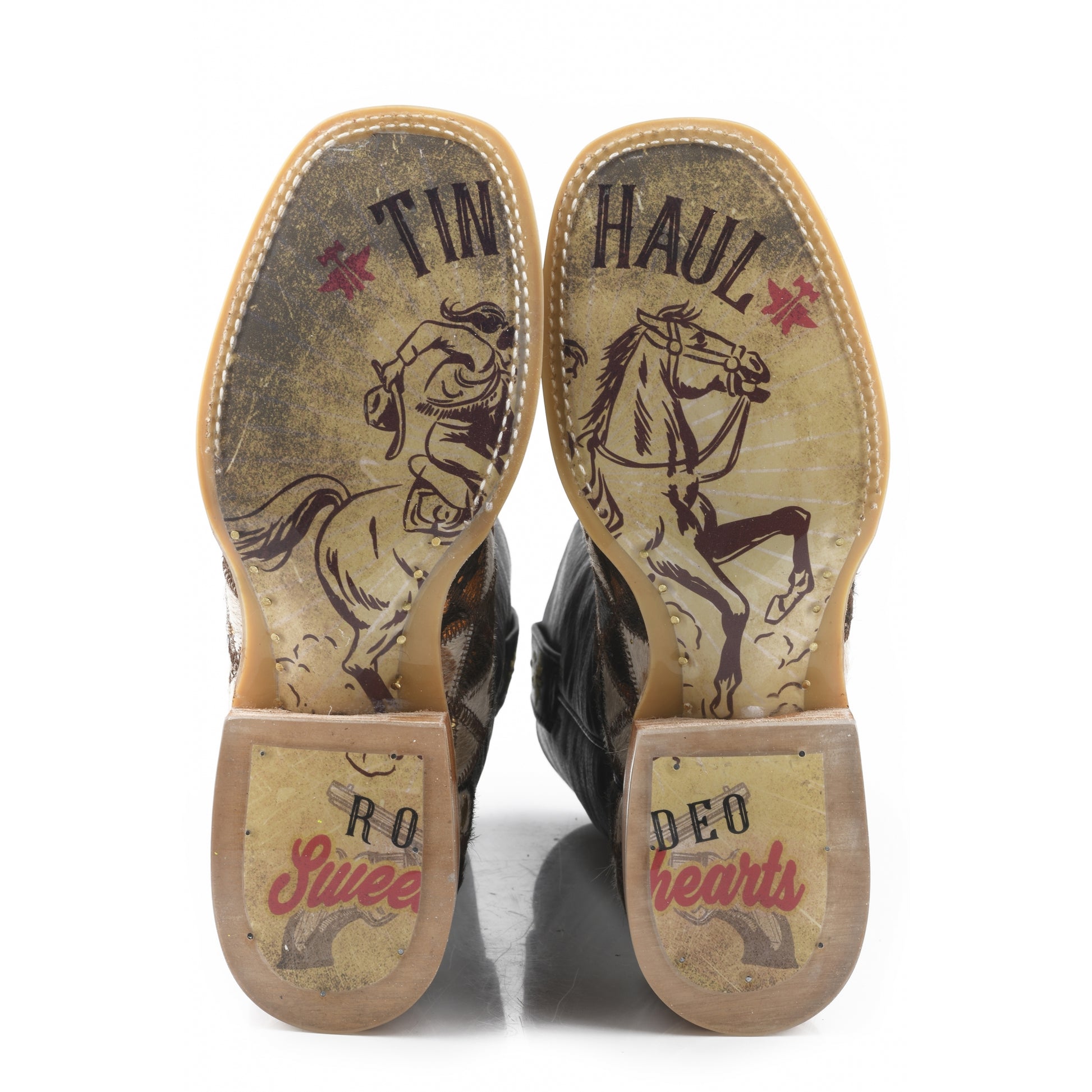 Tin Haul Ladies Square Toe Boots - Shaggy Diamonds with Vintage Sweetheart Sole