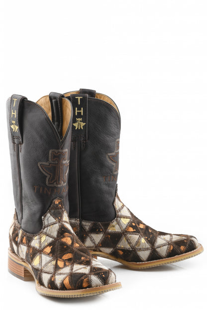 Tin Haul Ladies Square Toe Boots - Shaggy Diamonds with Vintage Sweetheart Sole