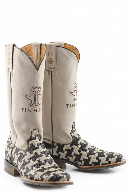 Tin Haul Ladies Square Toe Boots - Houndstooth with Cowgirl Power Sole