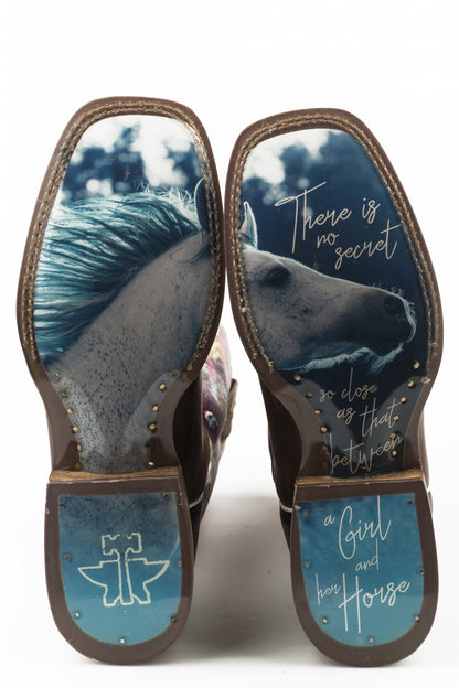 Tin Haul Ladies Square Toe Boots - Highbrow Horses with True Love Sole