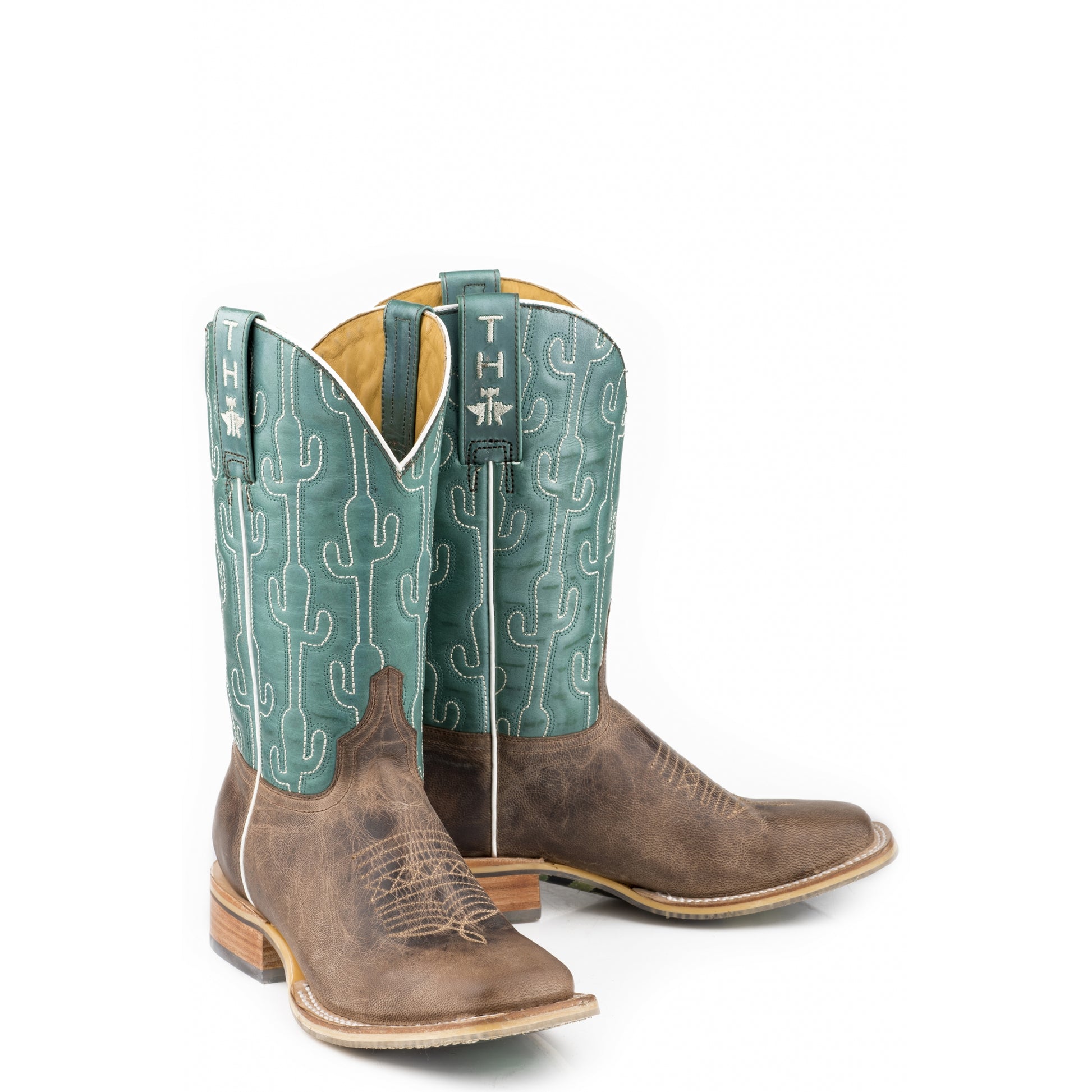 Tin Haul Ladies Square Toe Boots - Puff Cactus with Lookin Sharp Sole